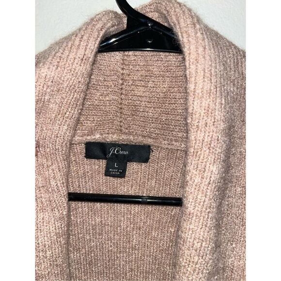 J. Crew Long Blazer Cardigan Tan Wool Alpaca Large - Picture 4 of 6